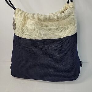 The Sak Cream and Black Shoulder Bag with Slouchy Design